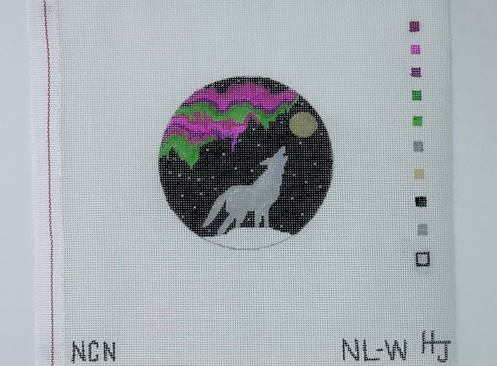 Northern Lights with Howling Wolf