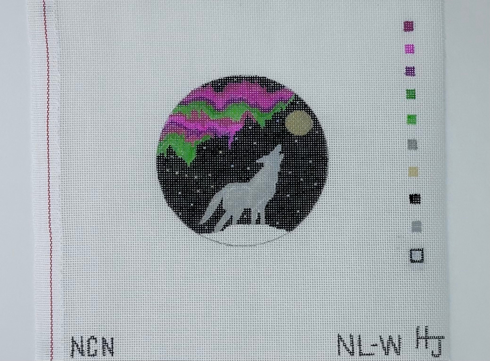 Northern Lights with Howling Wolf