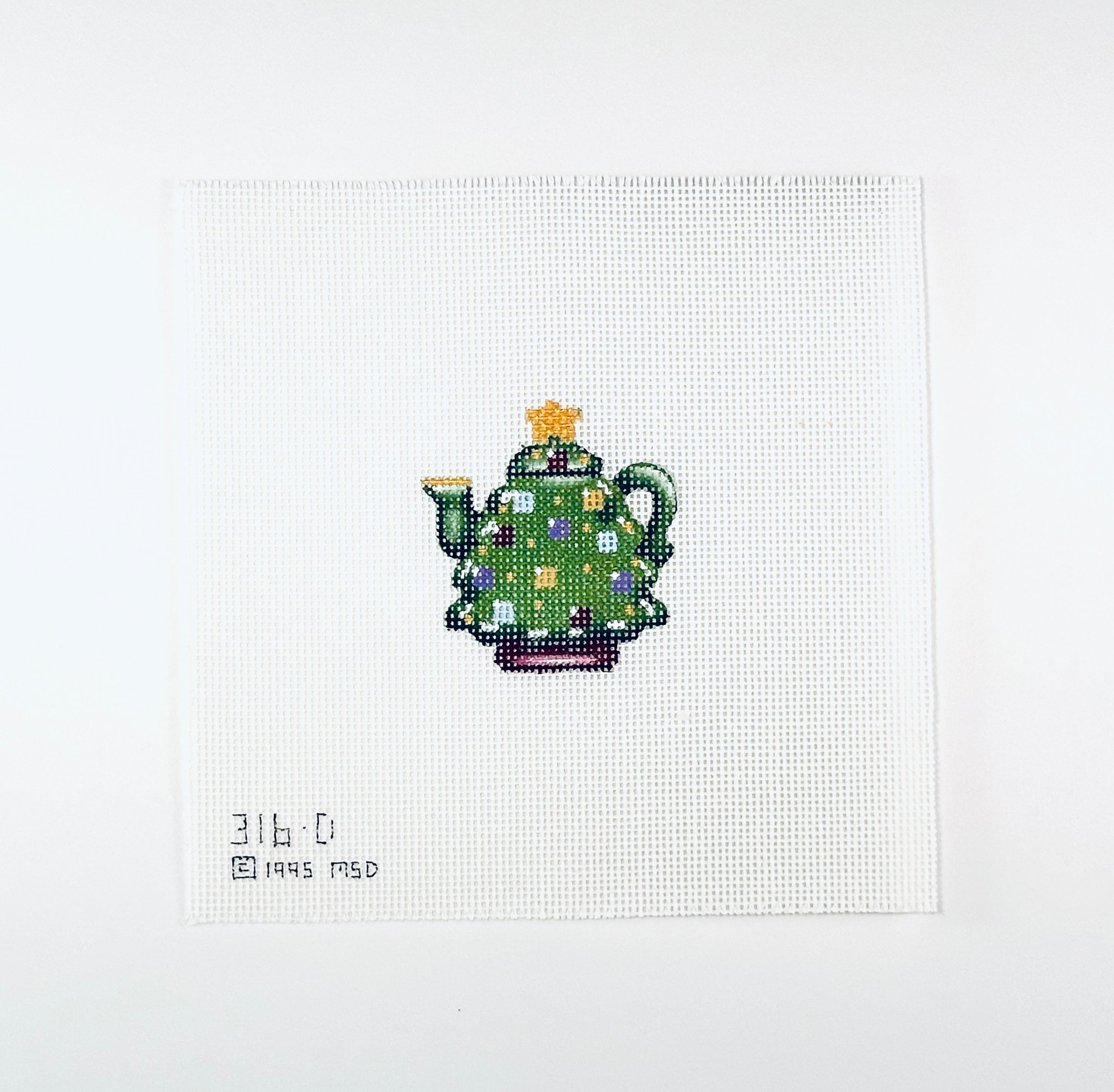 Christmas Tree Mini Teapot Ornament by Melissa Shirley, vintage