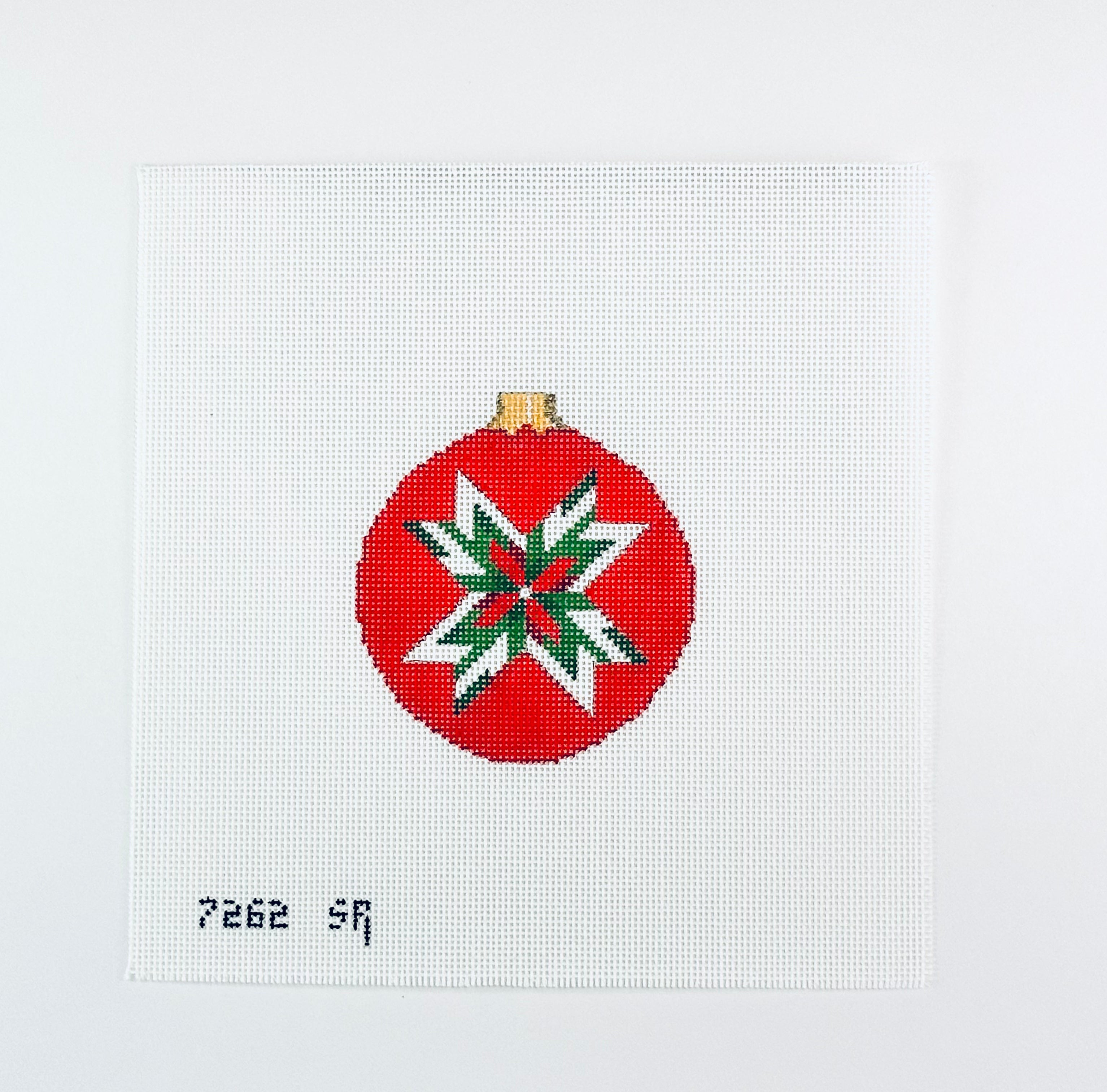 Red, Green, White Quilt Pattern Ornament