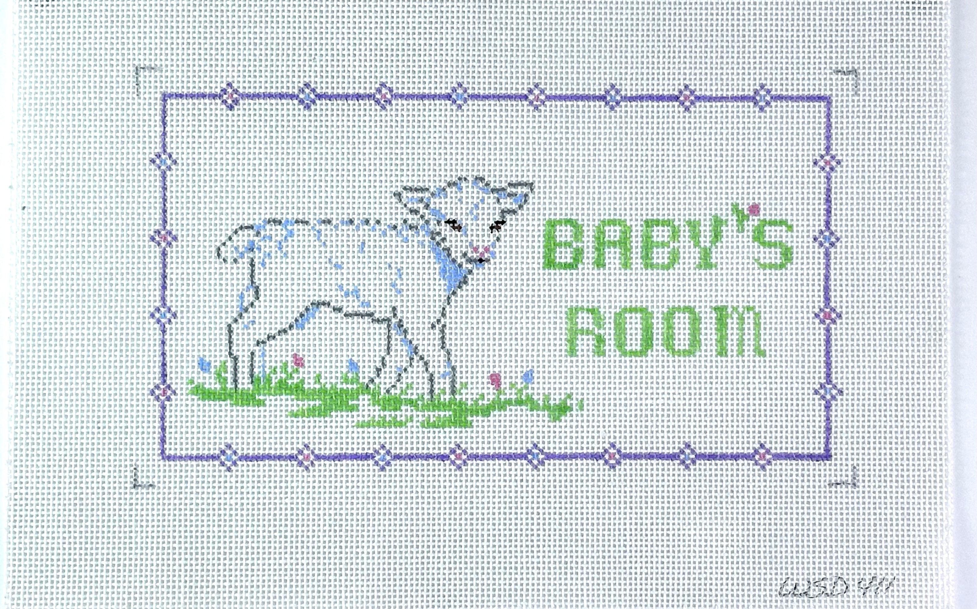 Little Lamb Baby's Room Sign, vintage