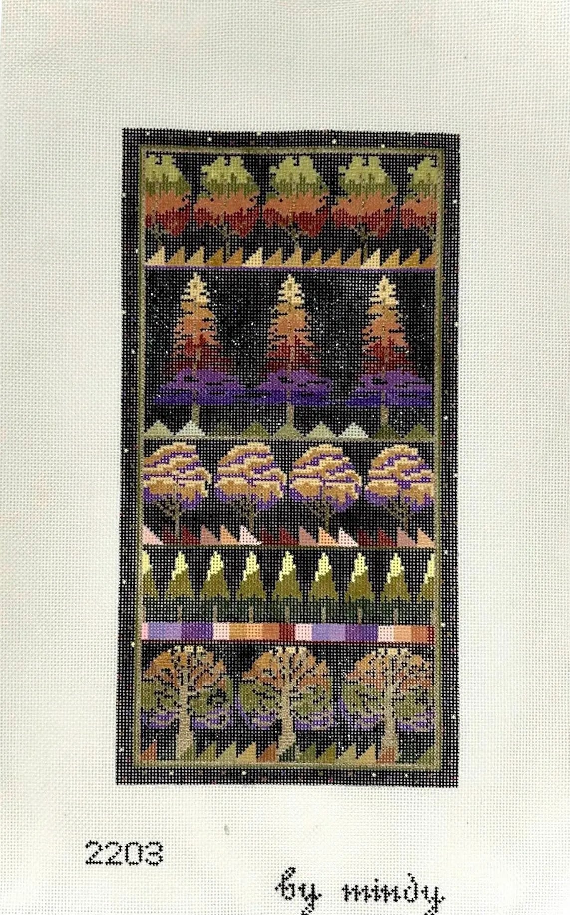 Abstract Autumn Trees Landscape by Mindy, vintage